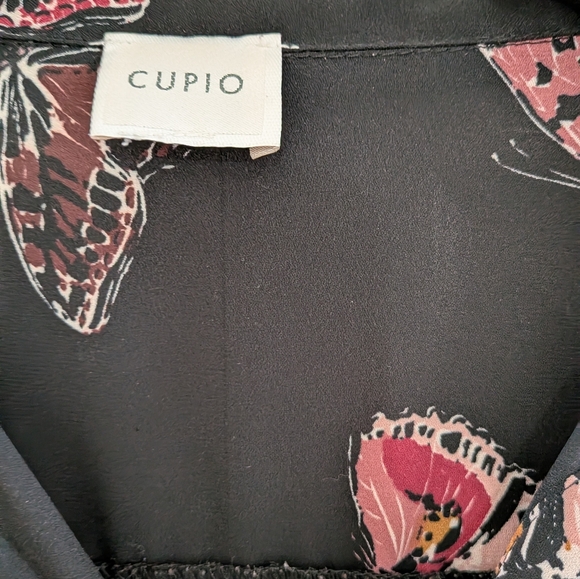 Cupio Black Top with Pink Butterfly Design - Picture 3 of 4